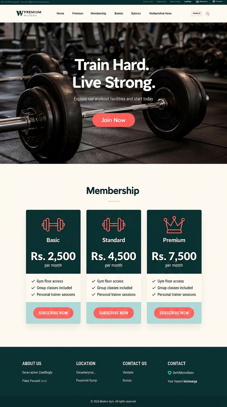 Modern Gym Website concept design