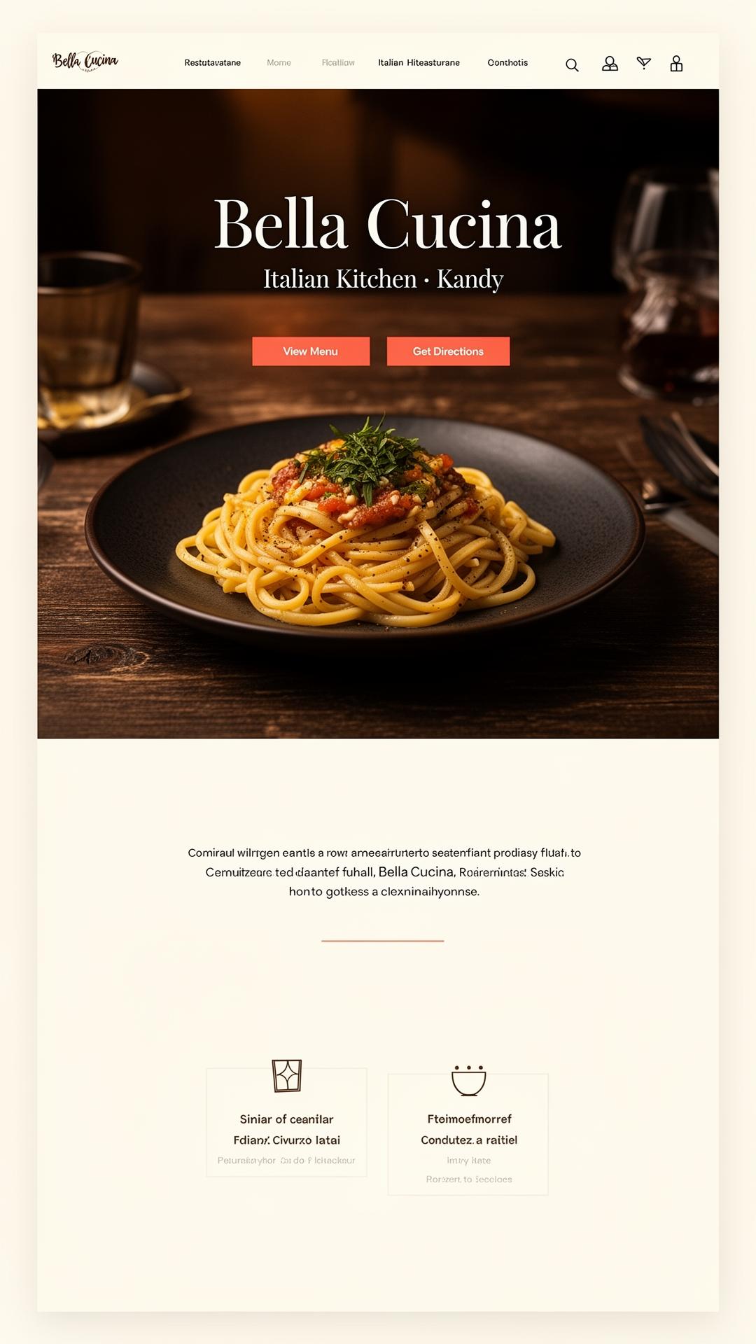 Modern Restaurant Website concept design